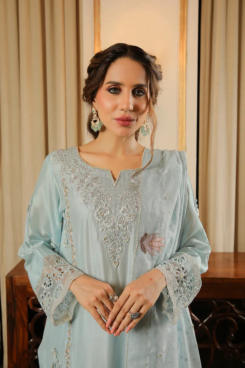 Muntaha | Baad e Saba | Zoya  Ice Blue - Aqsa Fabrics