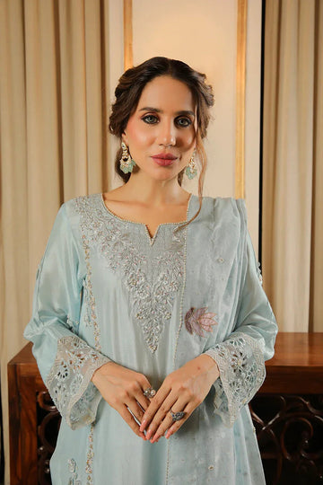 Muntaha | Baad e Saba | Zoya  Ice Blue - Aqsa Fabrics