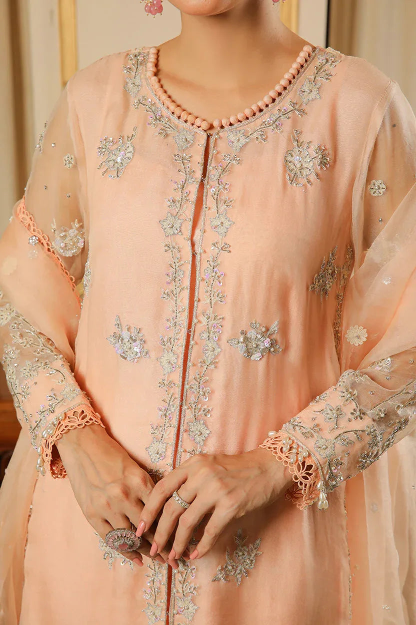 Muntaha | Baad e Saba | Kiara - Peach - Aqsa Fabrics