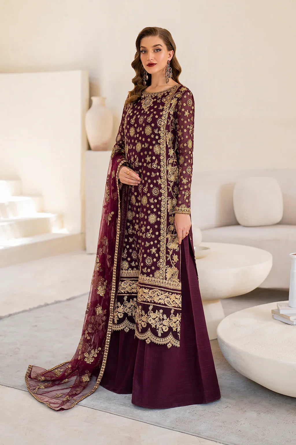 IZNIK Chinon Vol-02 Embroidered Chiffon 3Pc Suit CC-42 - Aqsa Fabrics