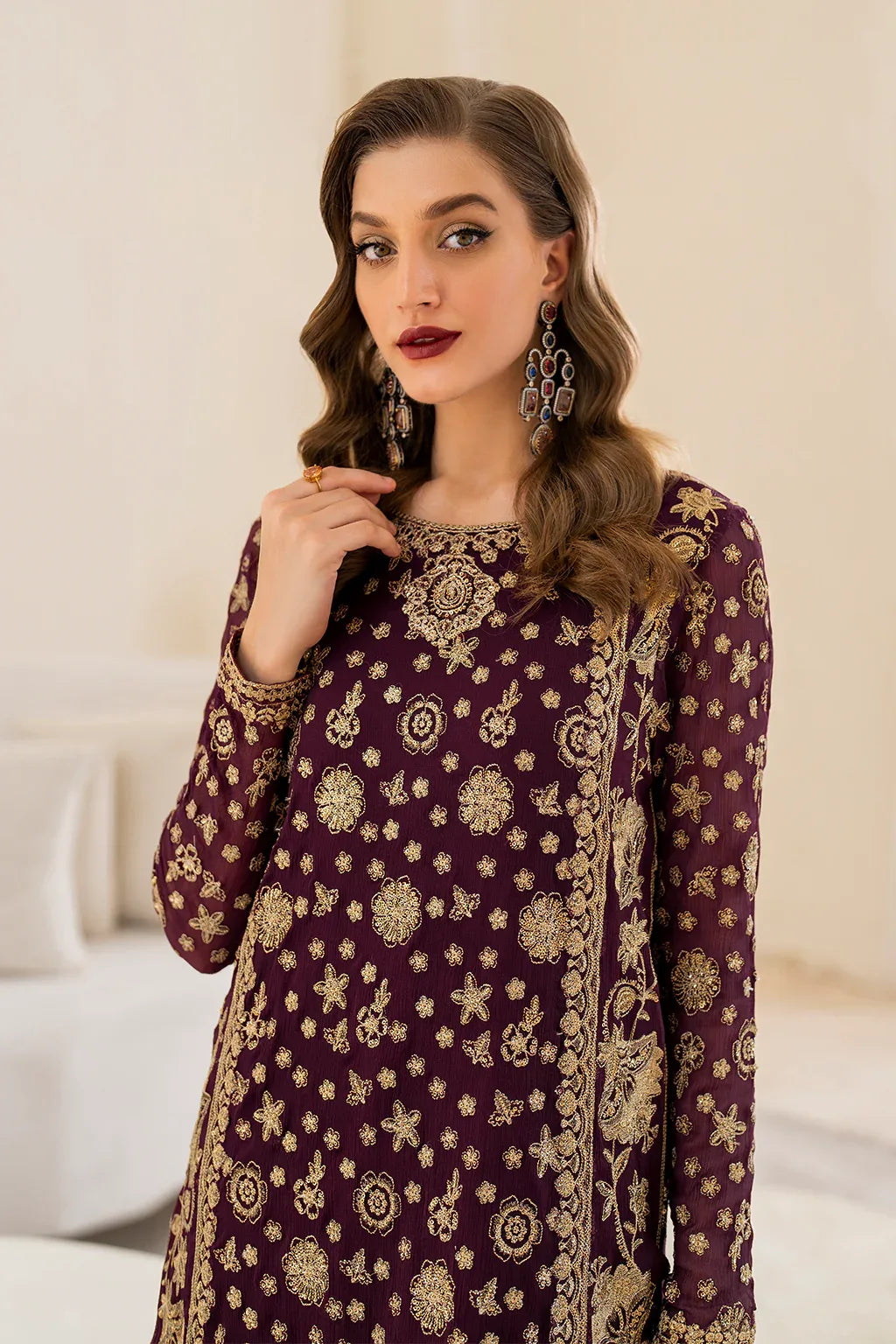 IZNIK Chinon Vol-02 Embroidered Chiffon 3Pc Suit CC-42 - Aqsa Fabrics