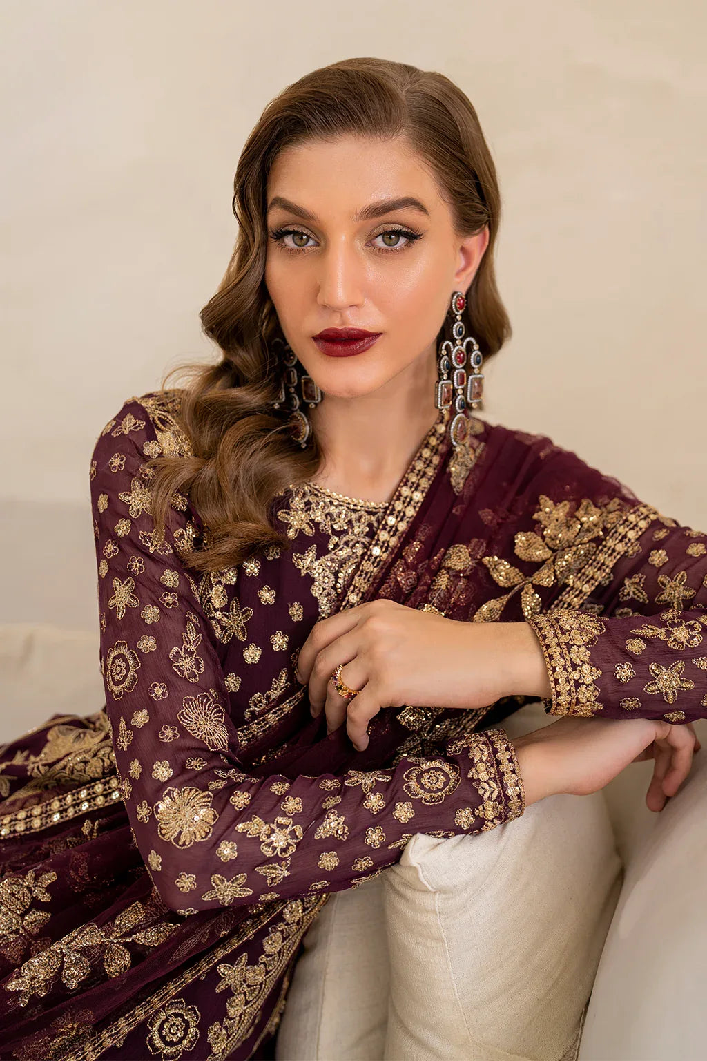 IZNIK Chinon Vol-02 Embroidered Chiffon 3Pc Suit CC-42 - Aqsa Fabrics