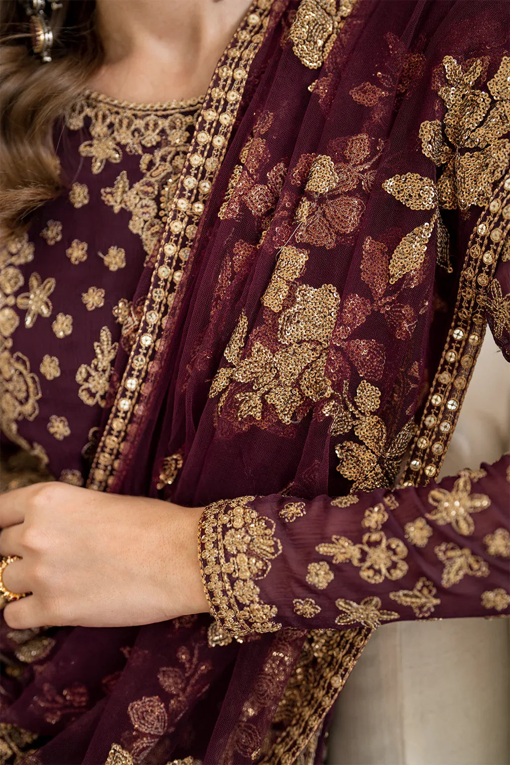 IZNIK Chinon Vol-02 Embroidered Chiffon 3Pc Suit CC-42 - Aqsa Fabrics