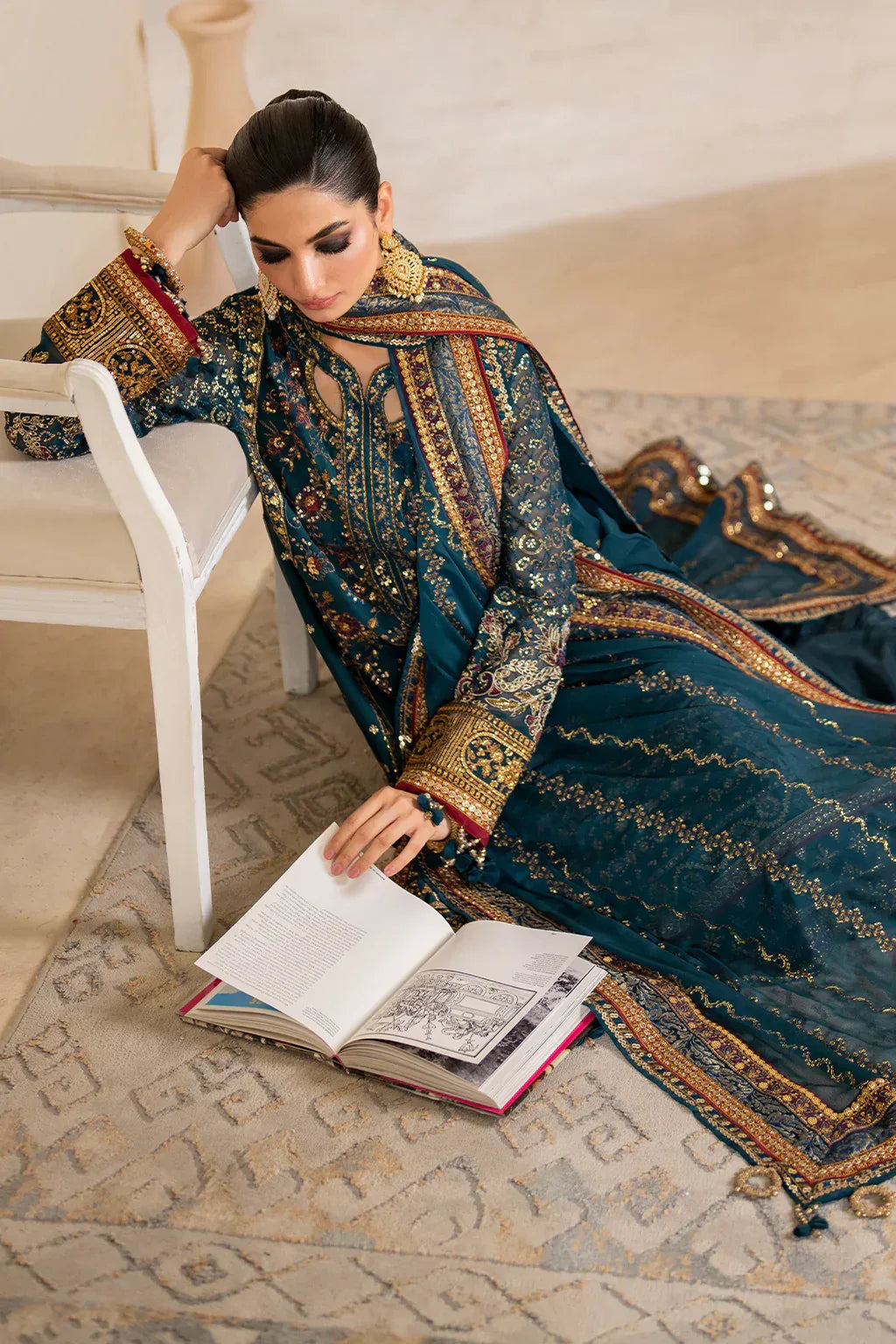 IZNIK Chinon Vol-02 Embroidered Chiffon 3Pc Suit CC-46 - Aqsa Fabrics