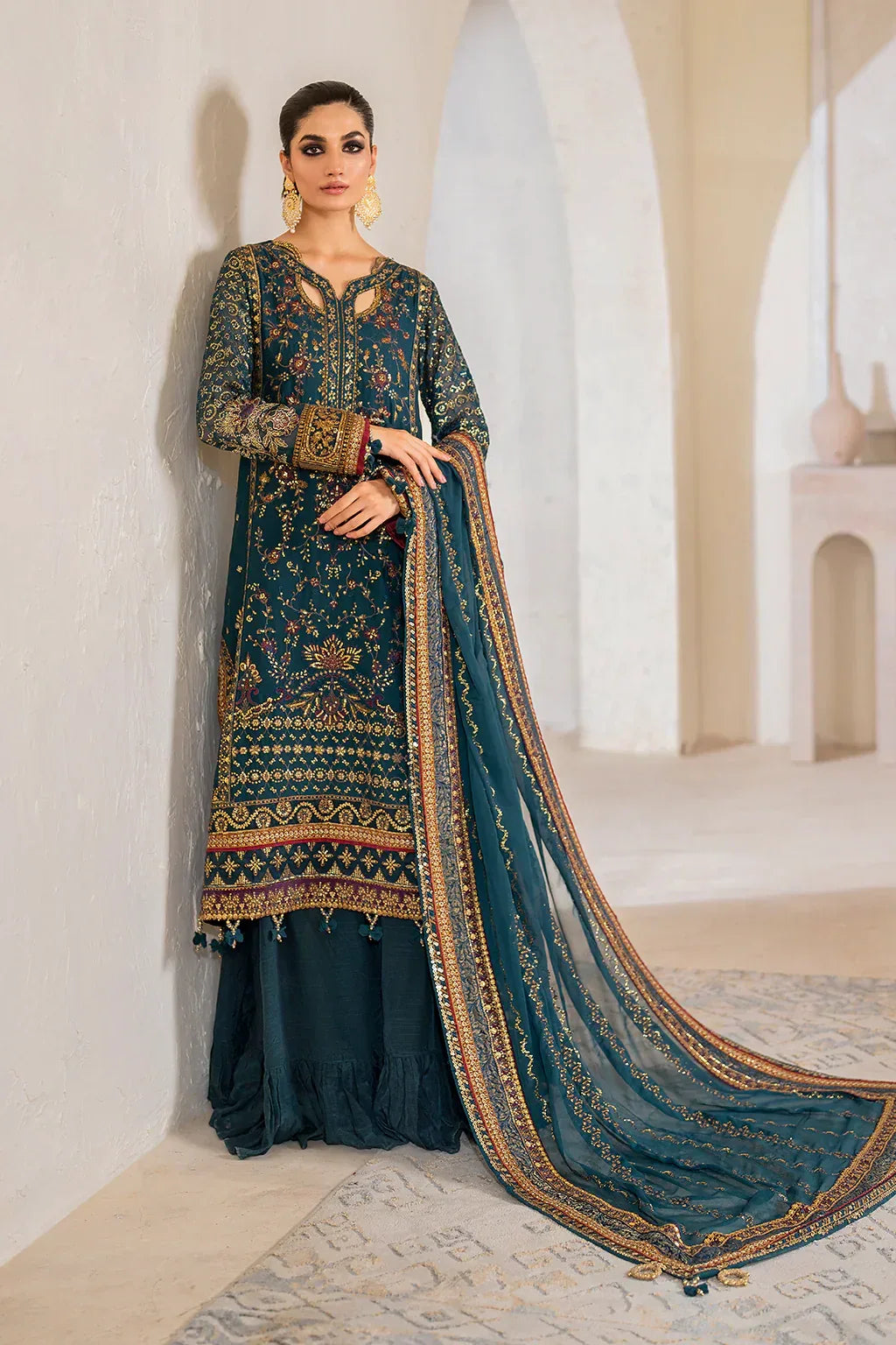IZNIK Chinon Vol-02 Embroidered Chiffon 3Pc Suit CC-46 - Aqsa Fabrics