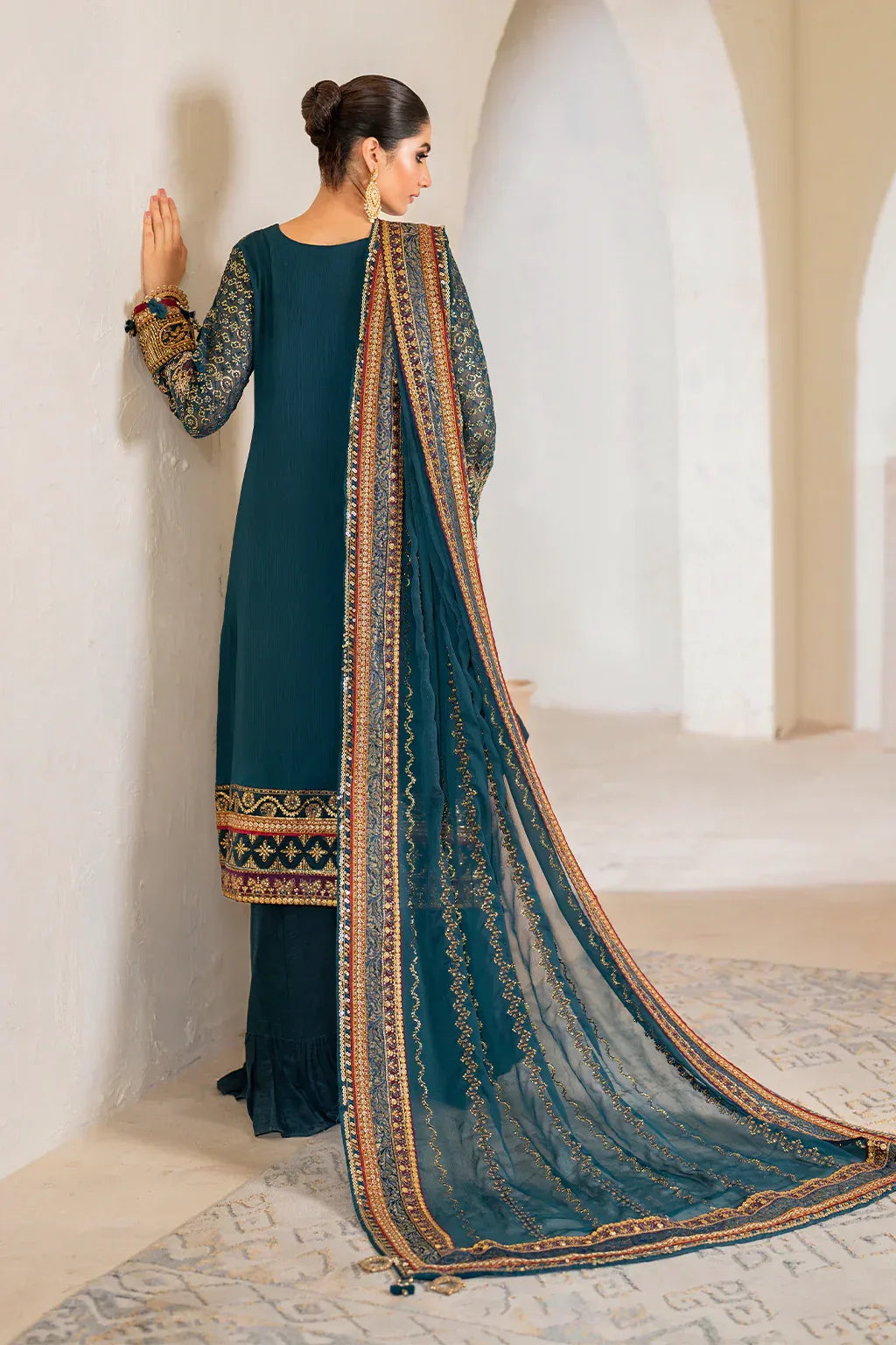 IZNIK Chinon Vol-02 Embroidered Chiffon 3Pc Suit CC-46 - Aqsa Fabrics
