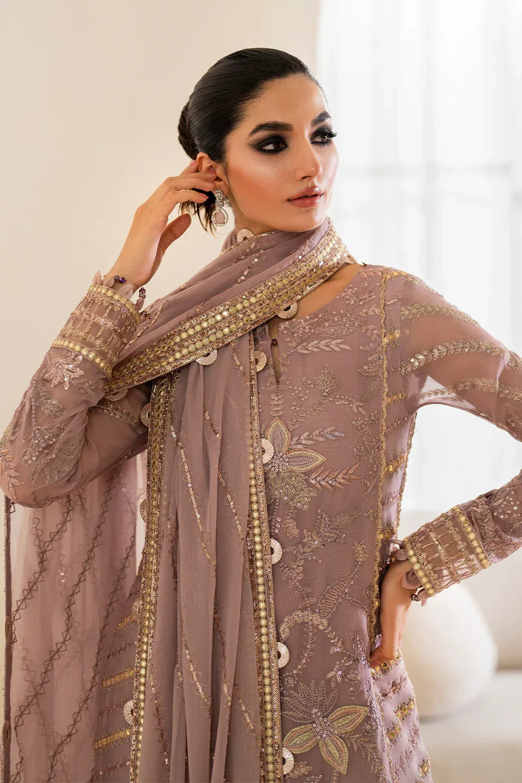 IZNIK Chinon Vol-02 Embroidered Chiffon 3Pc Suit CC-48 - Aqsa Fabrics