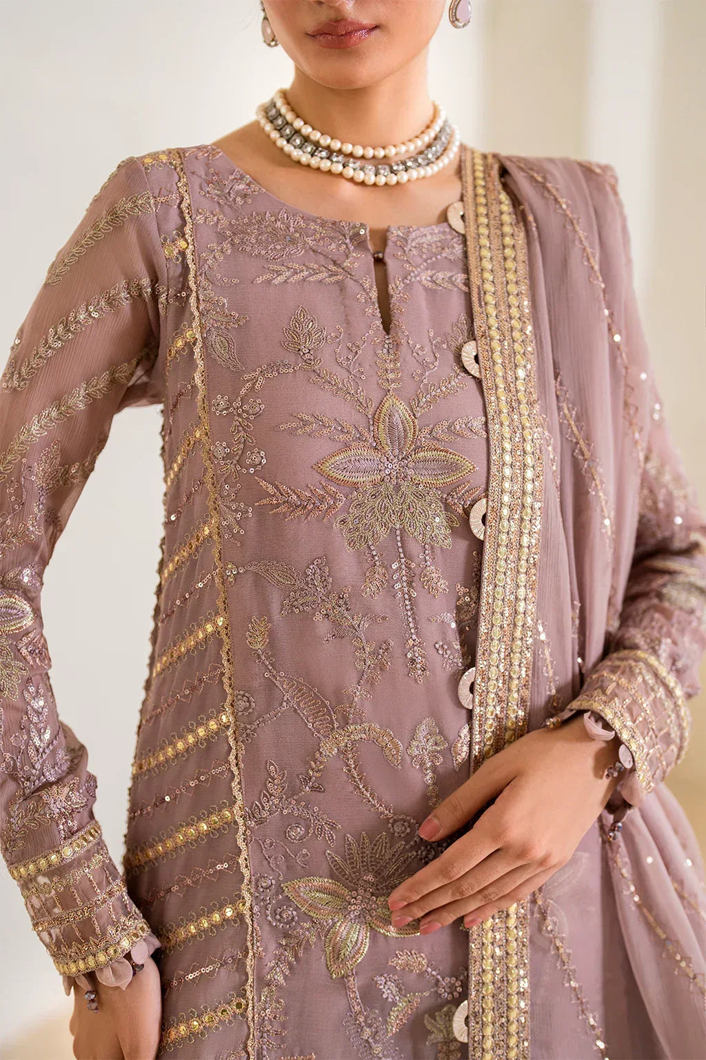 IZNIK Chinon Vol-02 Embroidered Chiffon 3Pc Suit CC-48 - Aqsa Fabrics