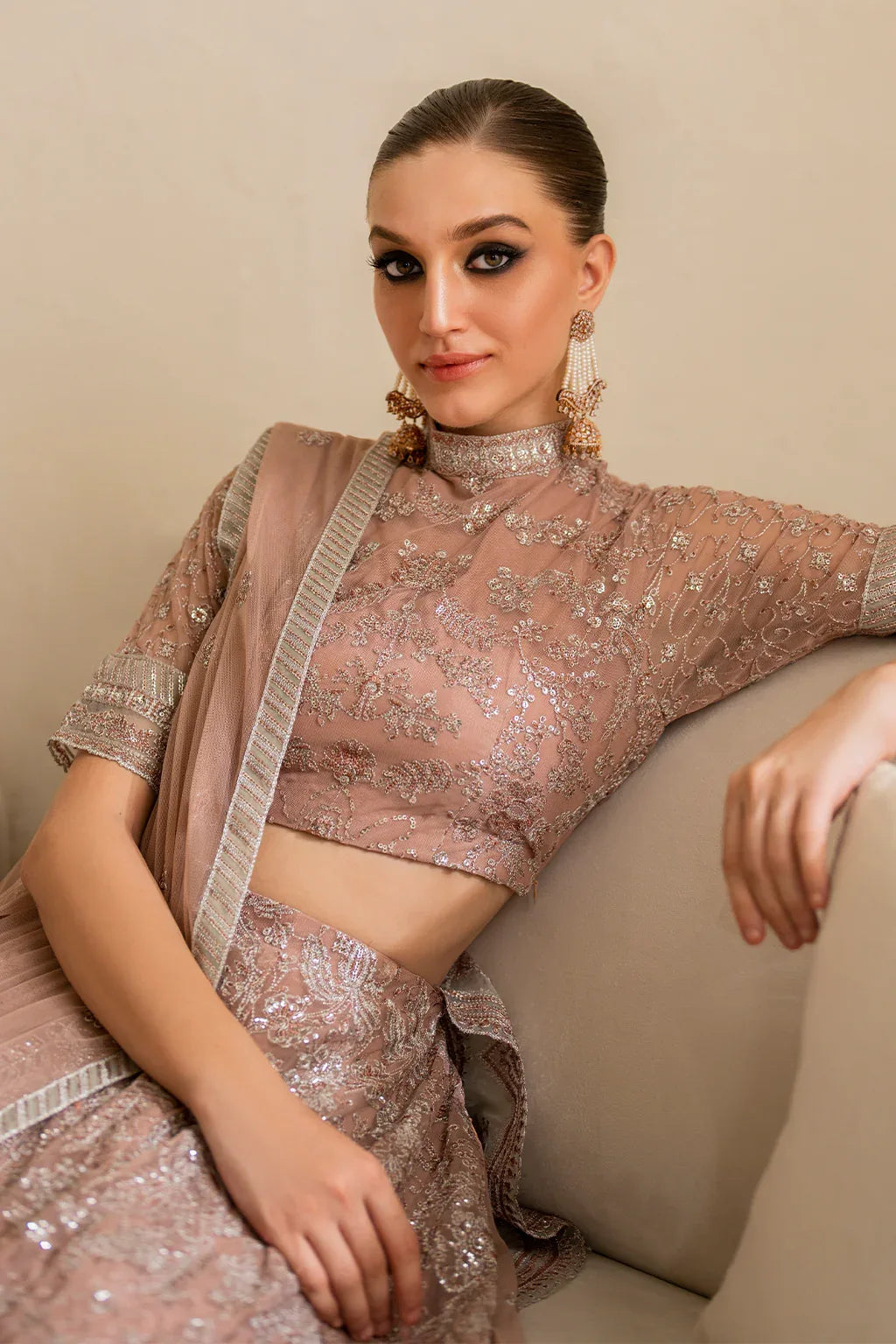 IZNIK Chinon Vol-02 Embroidered Net 3Pc Suit CC-43 - Aqsa Fabrics