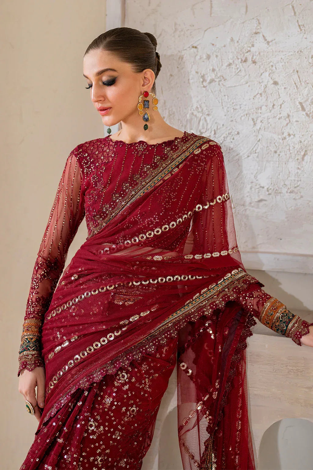 IZNIK Chinon Vol-02 Embroidered Net 3Pc Suit CC-49 - Aqsa Fabrics