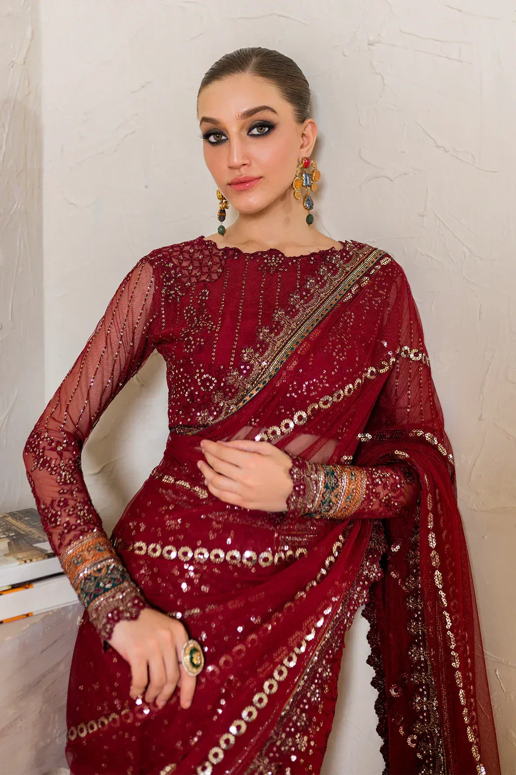 IZNIK Chinon Vol-02 Embroidered Net 3Pc Suit CC-49 - Aqsa Fabrics