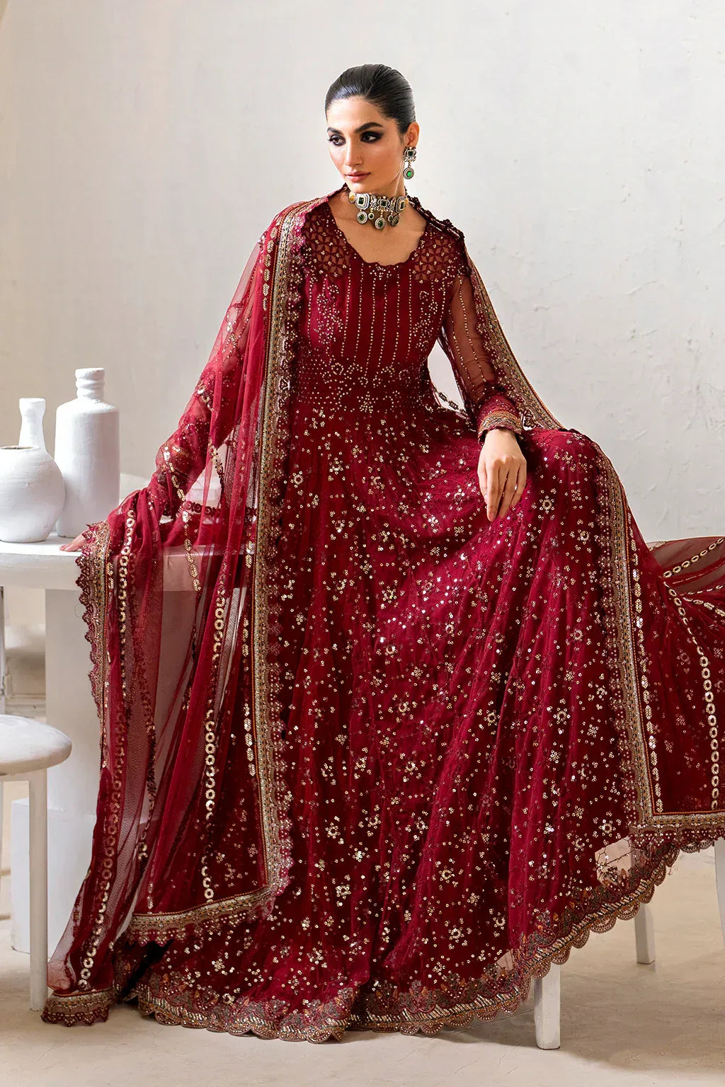 IZNIK Chinon Vol-02 Embroidered Net 3Pc Suit CC-49 - Aqsa Fabrics