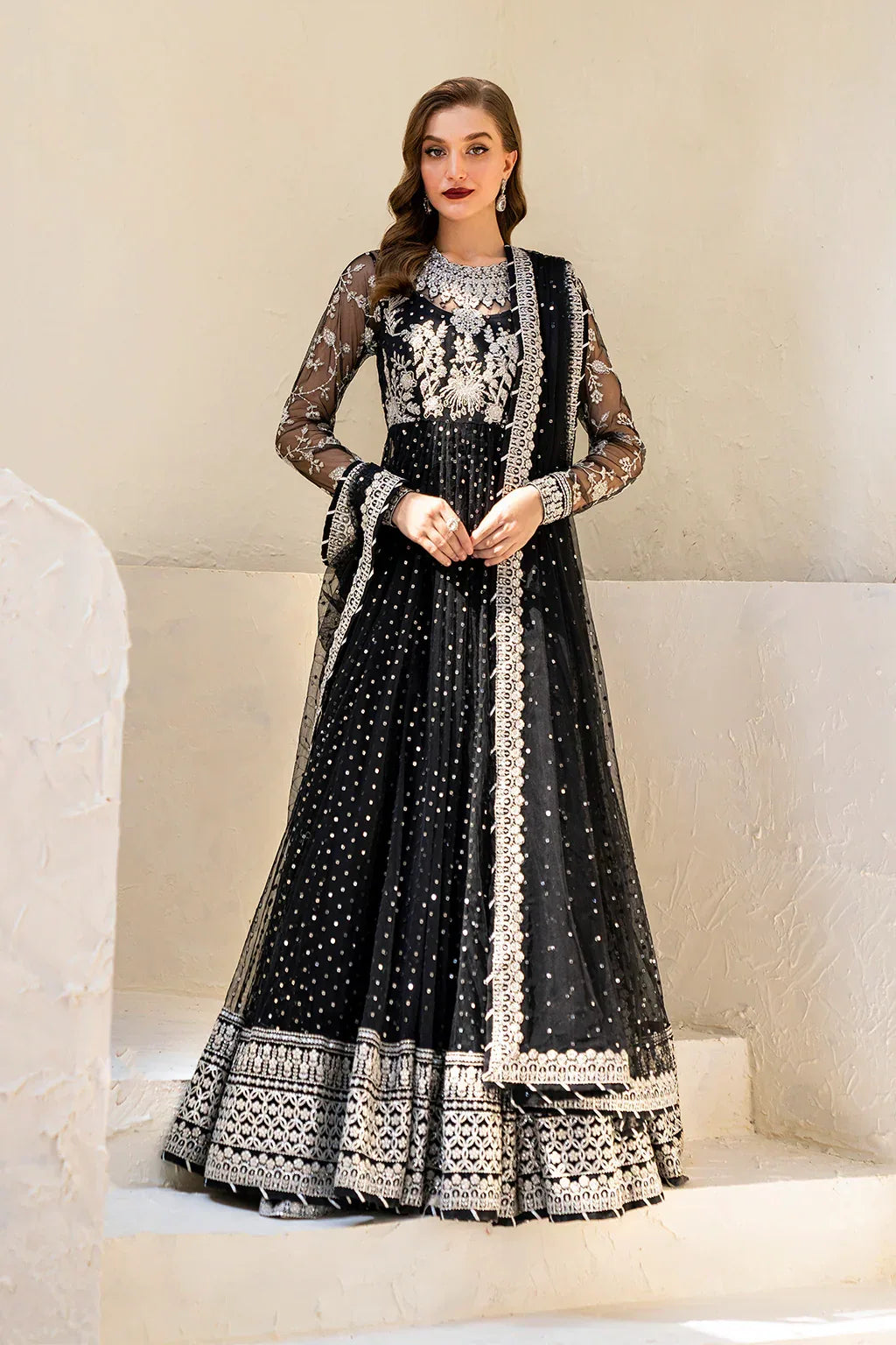 IZNIK Chinon Vol-02 Embroidered Net 3Pc Suit CC-50 - Aqsa Fabrics
