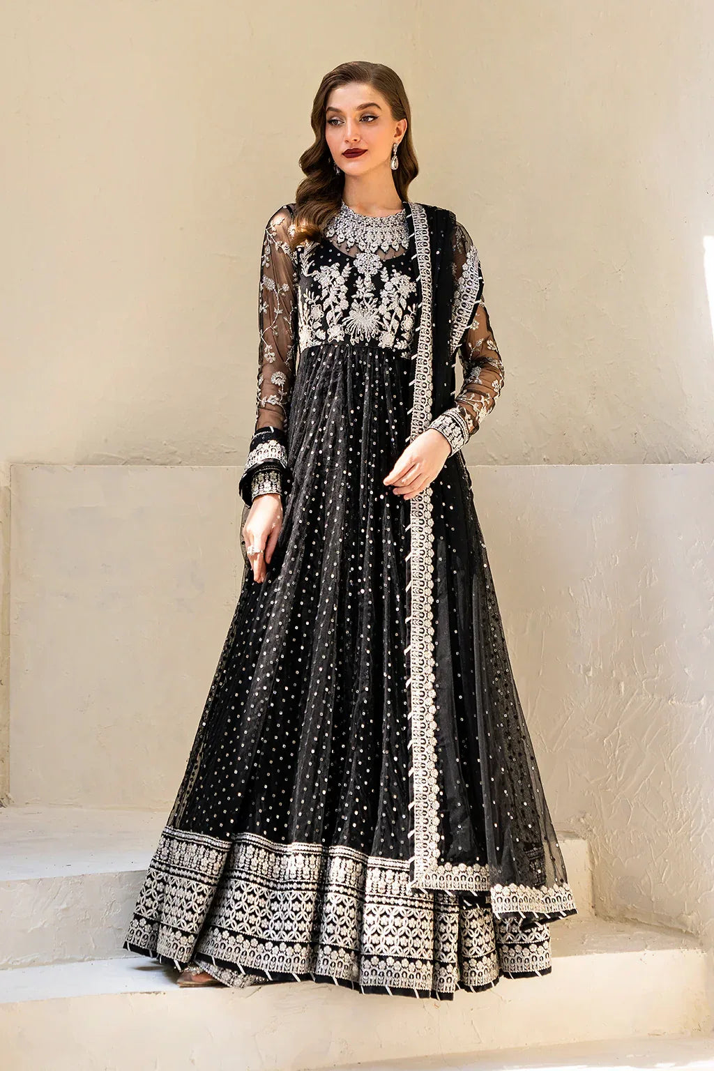 IZNIK Chinon Vol-02 Embroidered Net 3Pc Suit CC-50 - Aqsa Fabrics