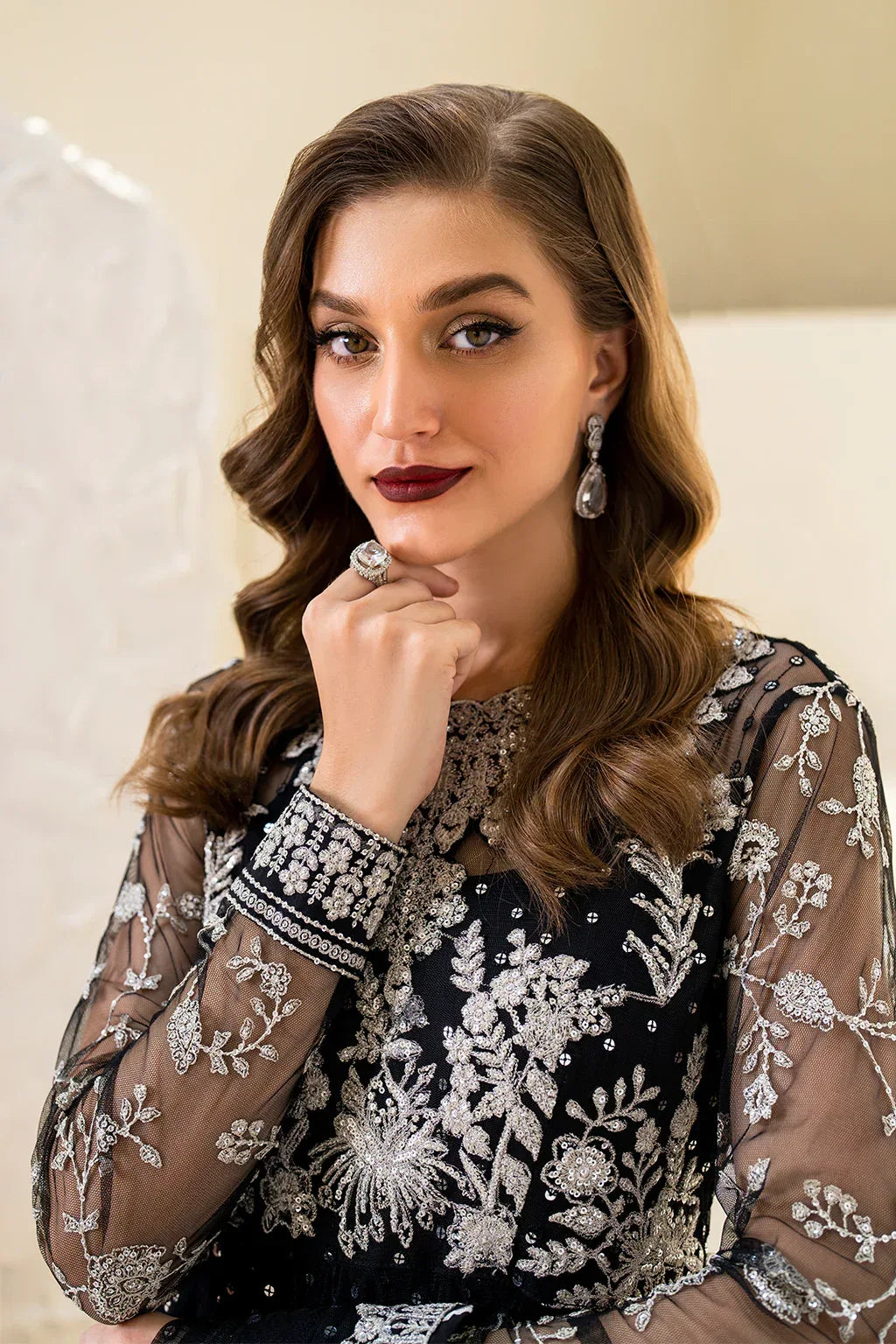 IZNIK Chinon Vol-02 Embroidered Net 3Pc Suit CC-50 - Aqsa Fabrics