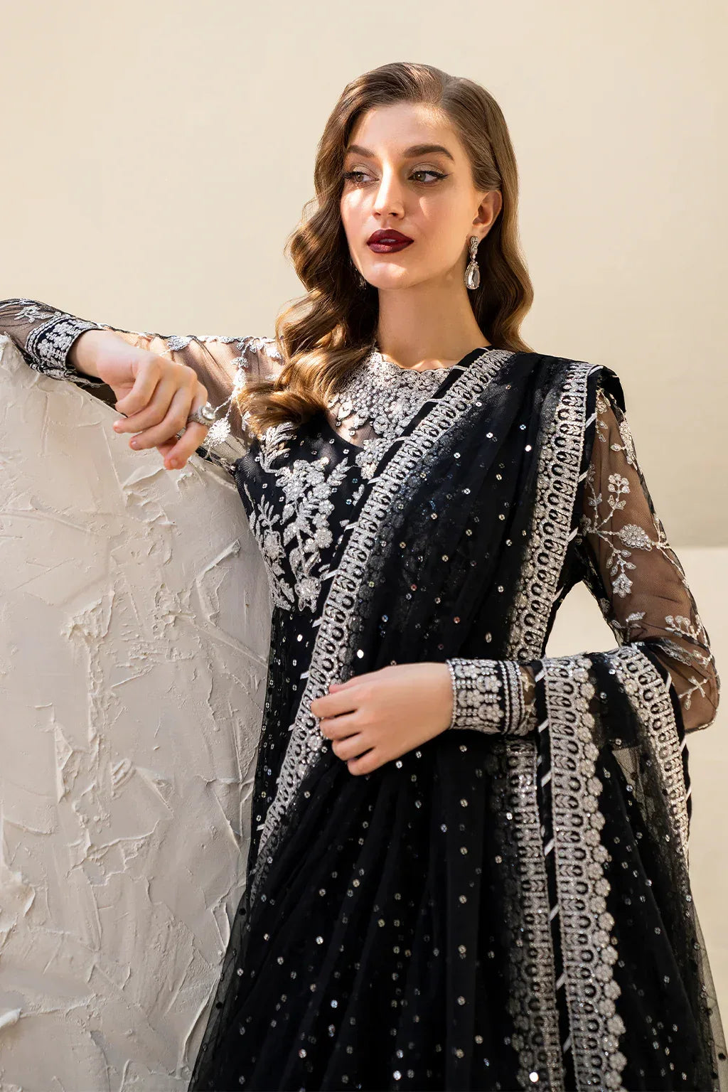 IZNIK Chinon Vol-02 Embroidered Net 3Pc Suit CC-50 - Aqsa Fabrics