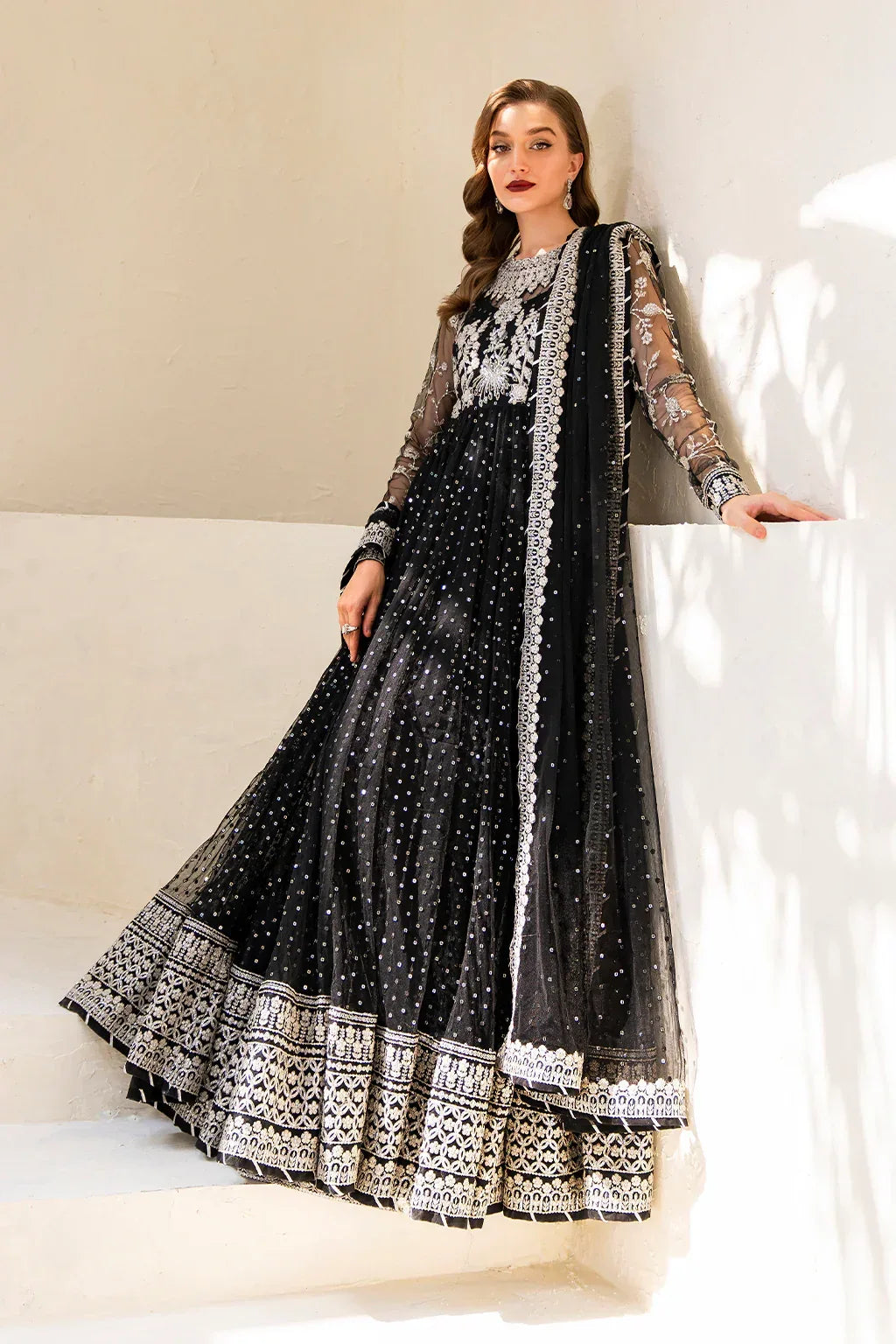 IZNIK Chinon Vol-02 Embroidered Net 3Pc Suit CC-50 - Aqsa Fabrics