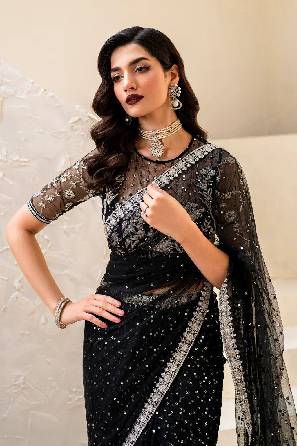 IZNIK Chinon Vol-02 Embroidered Net 3Pc Suit CC-50 - Aqsa Fabrics