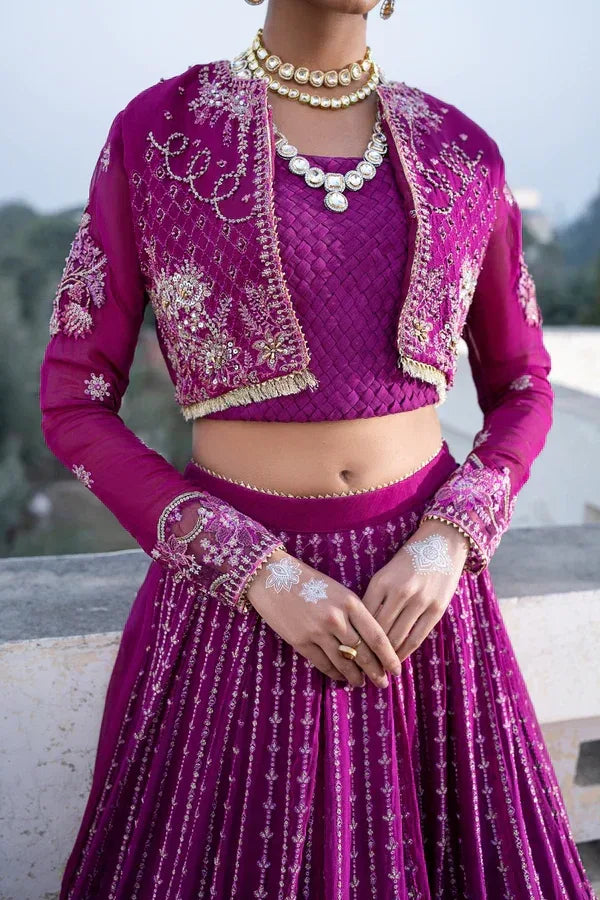 Ittehad | Dilruba Wedding Formals | ESDR77-SUT-PUP - Aqsa Fabrics