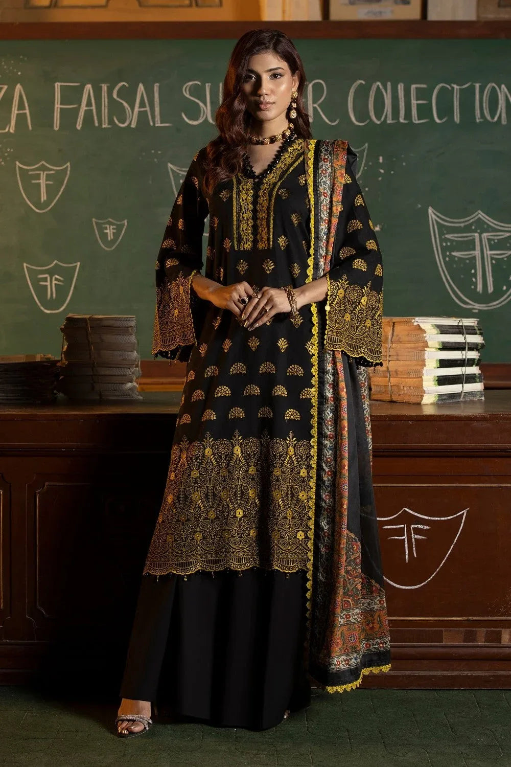 Ittehad | Embroidered Lawn | I-12 - Aqsa Fabrics