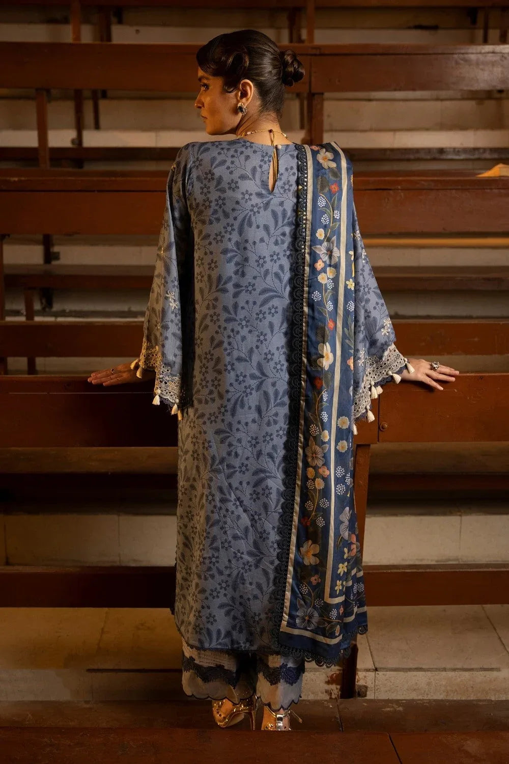 Ittehad | Embroidered Lawn | I-15 - Aqsa Fabrics