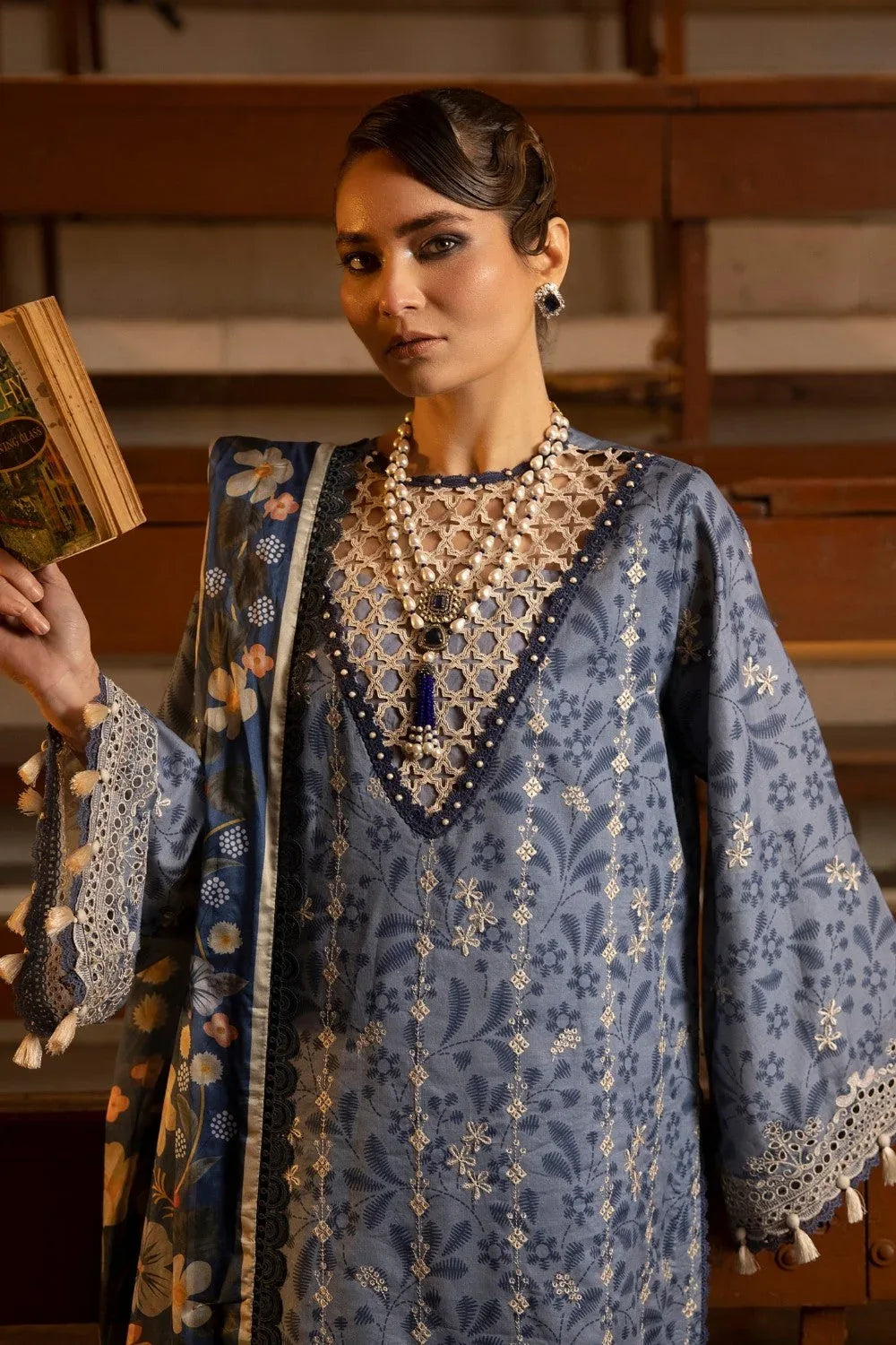 Ittehad | Embroidered Lawn | I-15 - Aqsa Fabrics