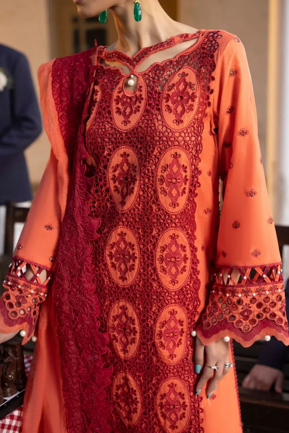 Ittehad | Embroidered Lawn | I-18 - Aqsa Fabrics