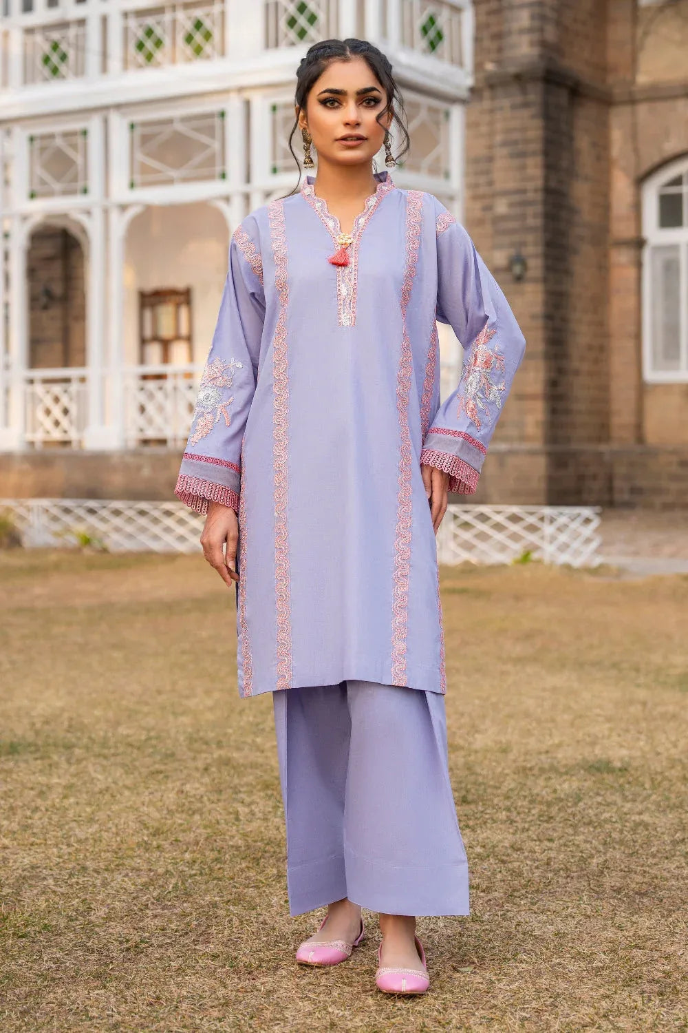 Ittehad | Embroidered Lawn | I-22 - Aqsa Fabrics