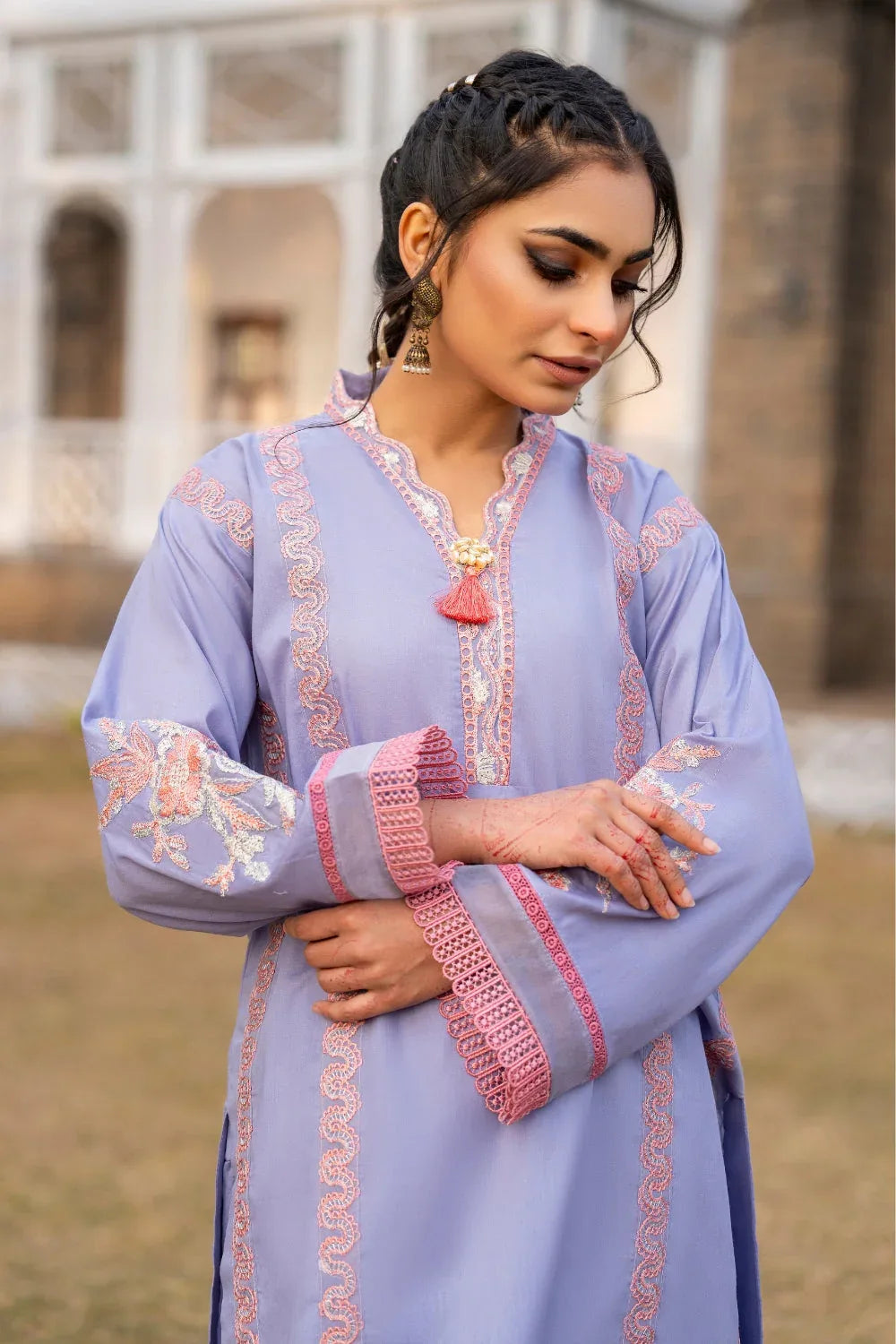 Ittehad | Embroidered Lawn | I-22 - Aqsa Fabrics