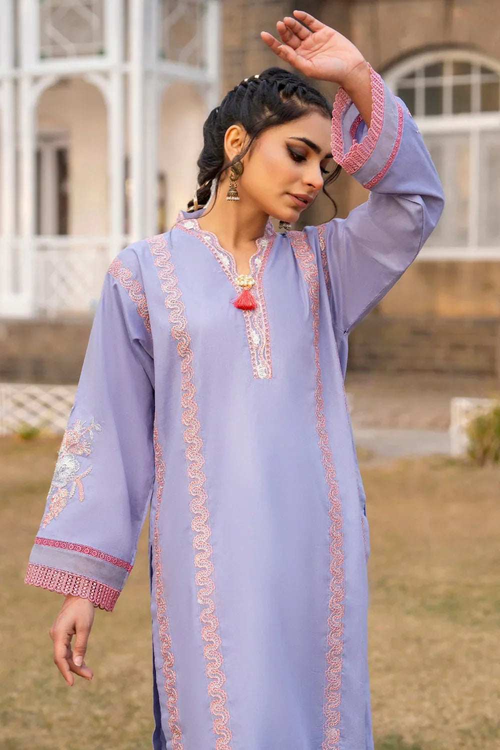 Ittehad | Embroidered Lawn | I-22 - Aqsa Fabrics