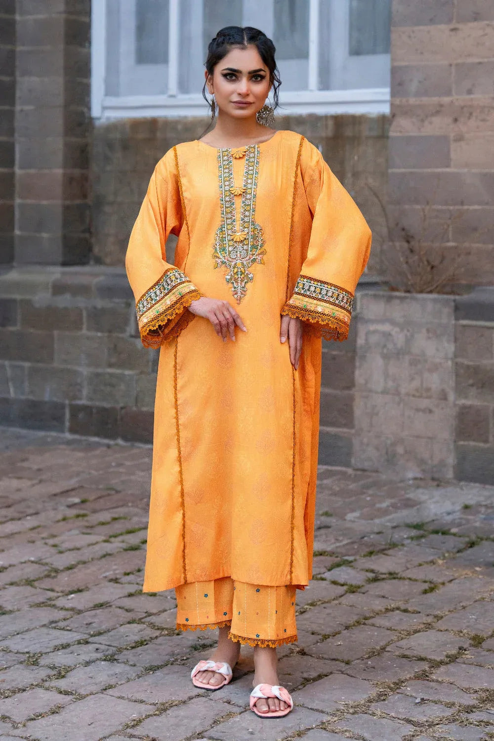 Ittehad | Embroidered Lawn | I-27 - Aqsa Fabrics