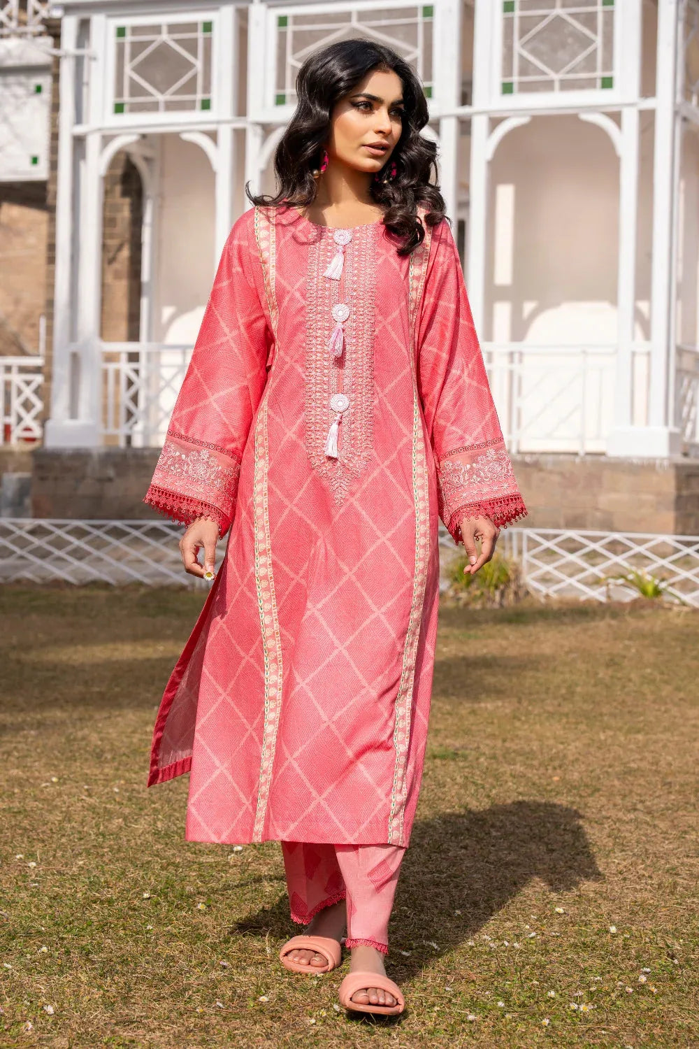 Ittehad | Embroidered Lawn | I-34 - Aqsa Fabrics