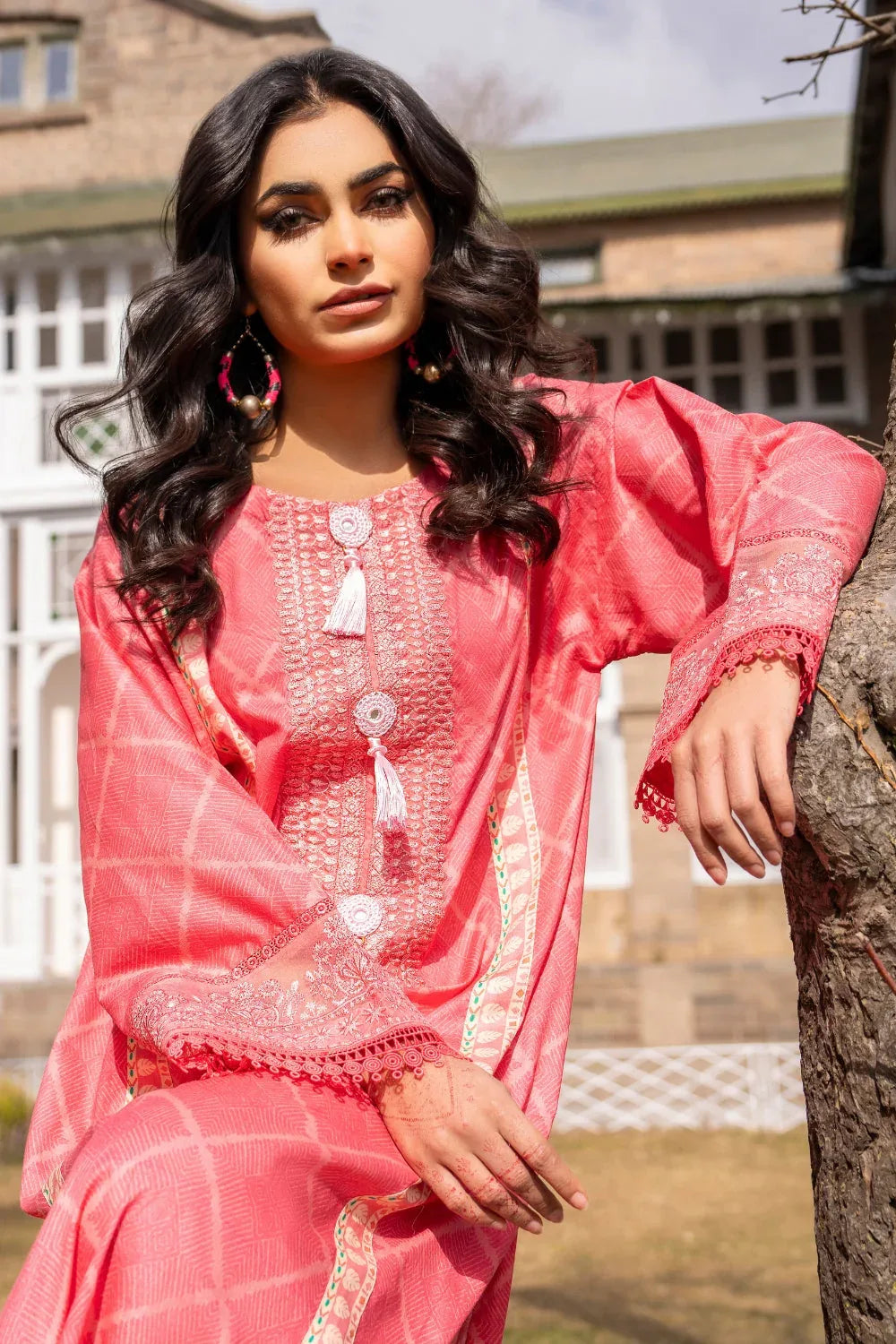 Ittehad | Embroidered Lawn | I-34 - Aqsa Fabrics