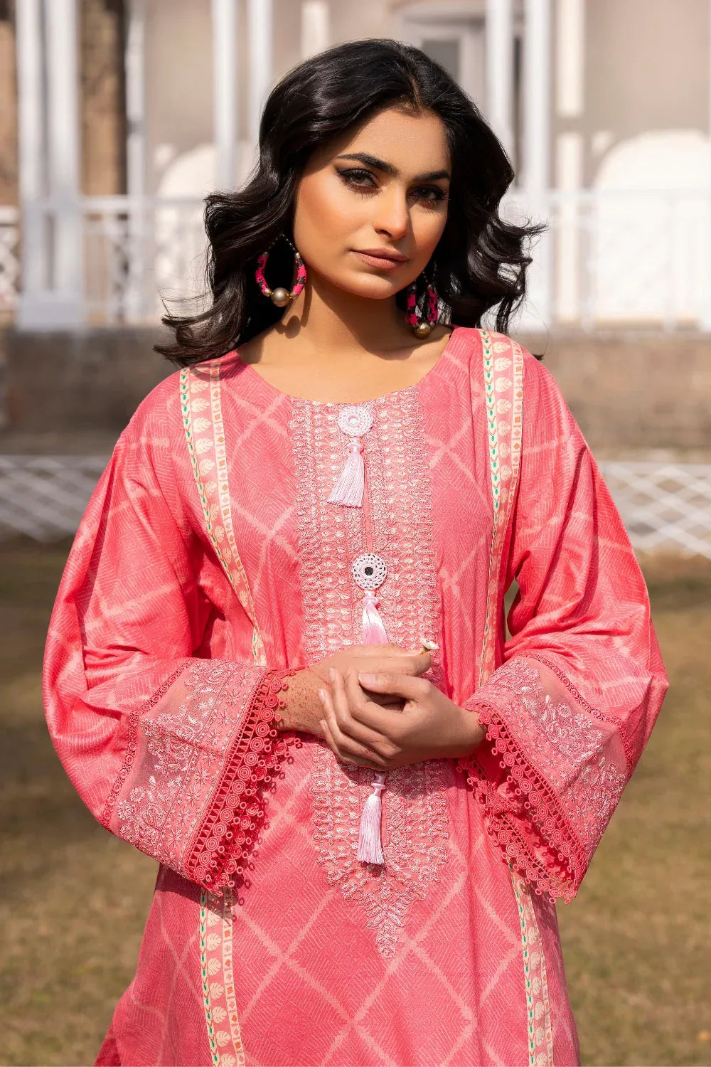 Ittehad | Embroidered Lawn | I-34 - Aqsa Fabrics