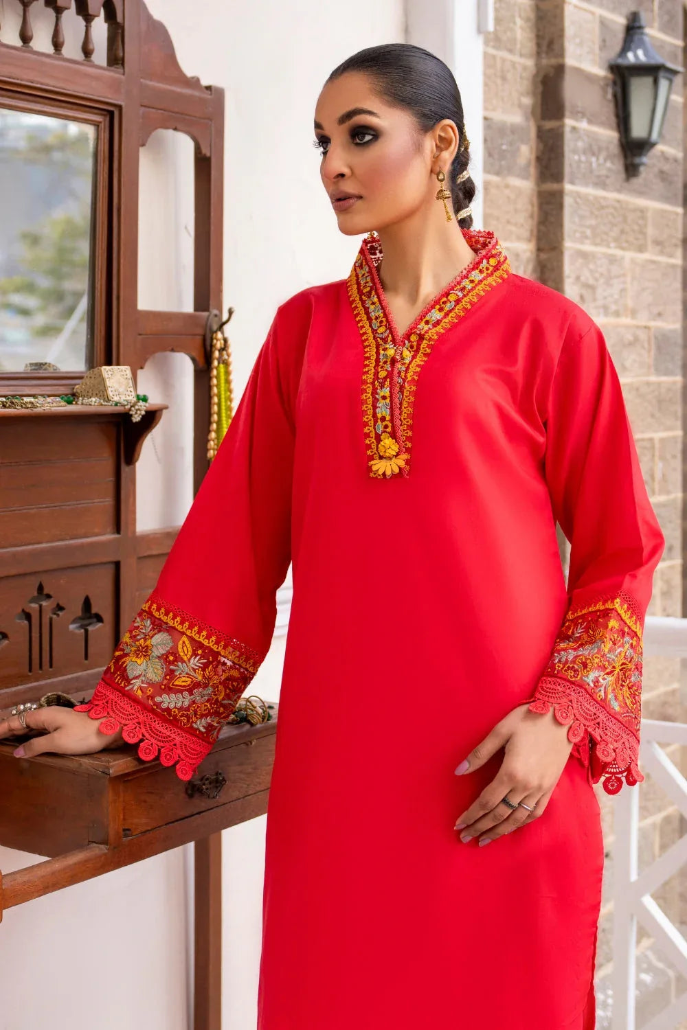 Ittehad | Embroidered Lawn | I-35 - Aqsa Fabrics