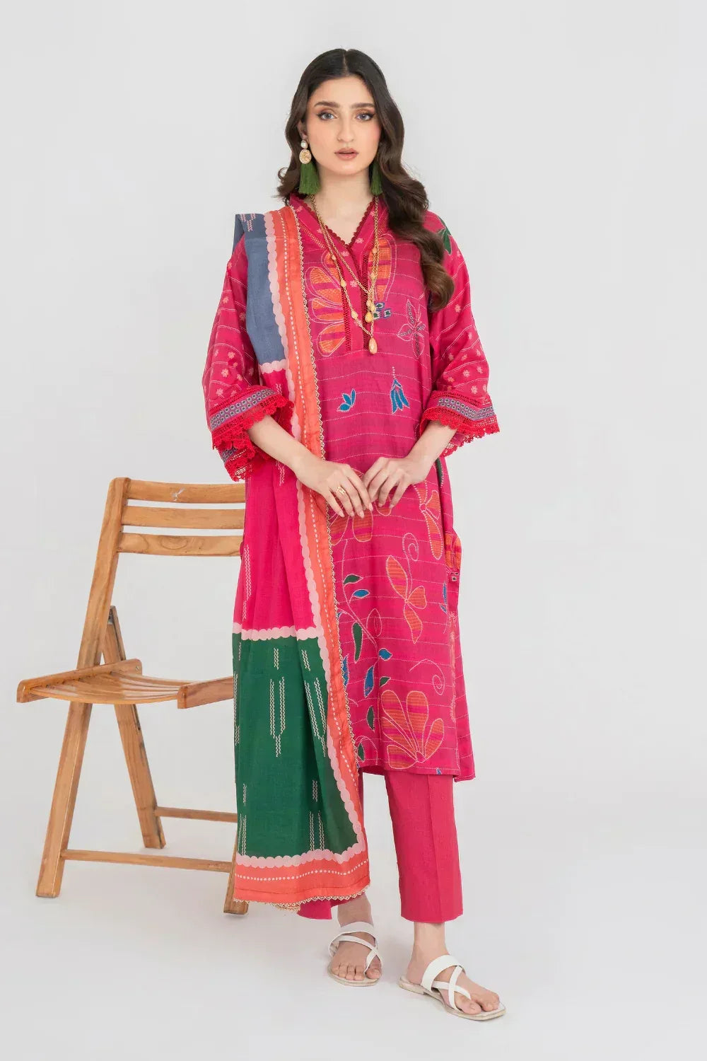 Ittehad | Printed Lawn 24 | IP3P01-3PS-DPK - Aqsa Fabrics