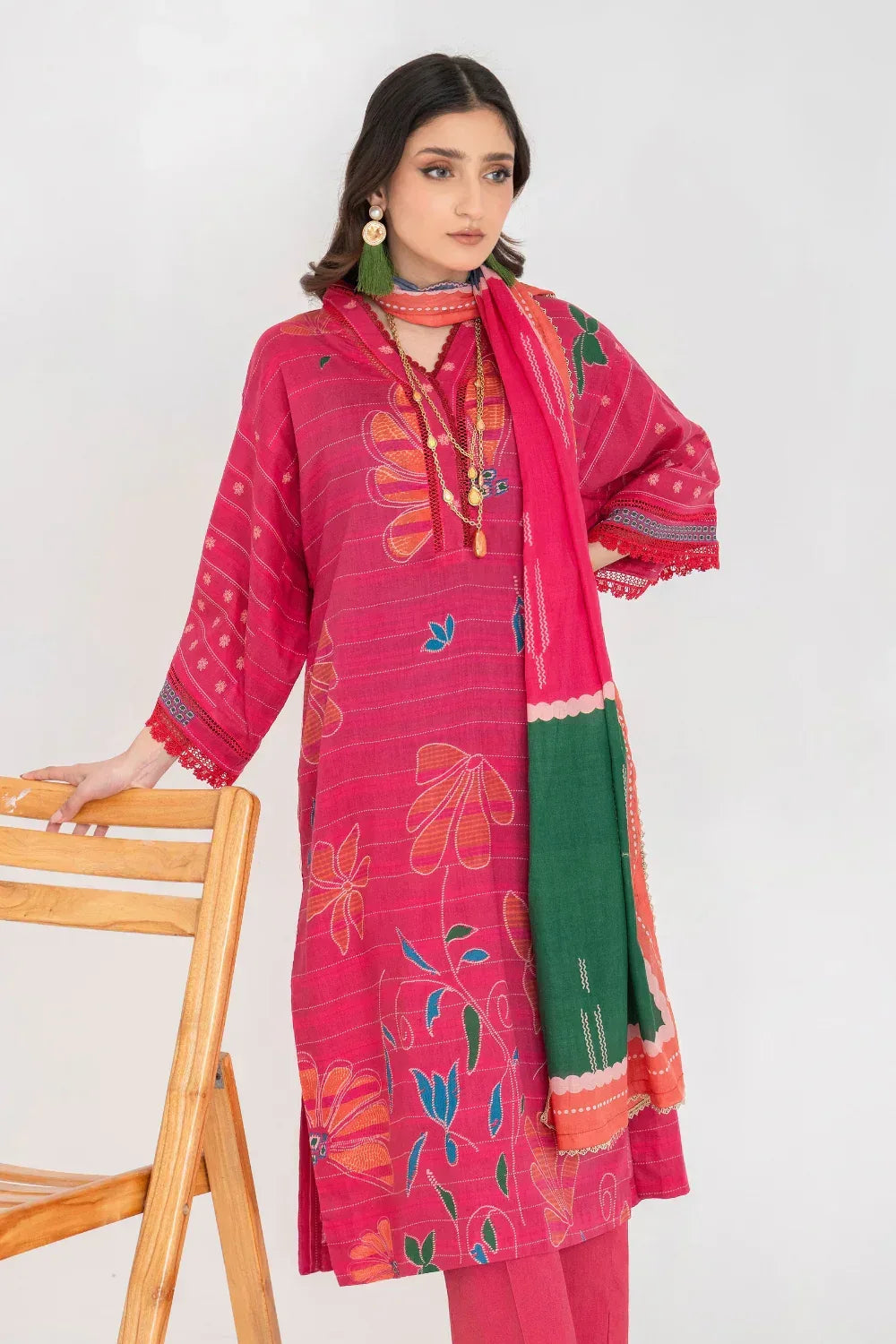 Ittehad | Printed Lawn 24 | IP3P01-3PS-DPK - Aqsa Fabrics