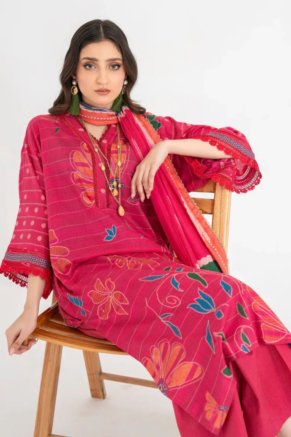 Ittehad | Printed Lawn 24 | IP3P01-3PS-DPK - Aqsa Fabrics