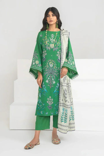 Ittehad | Printed Lawn 24 | IP3P04-3PS-GRN - Aqsa Fabrics