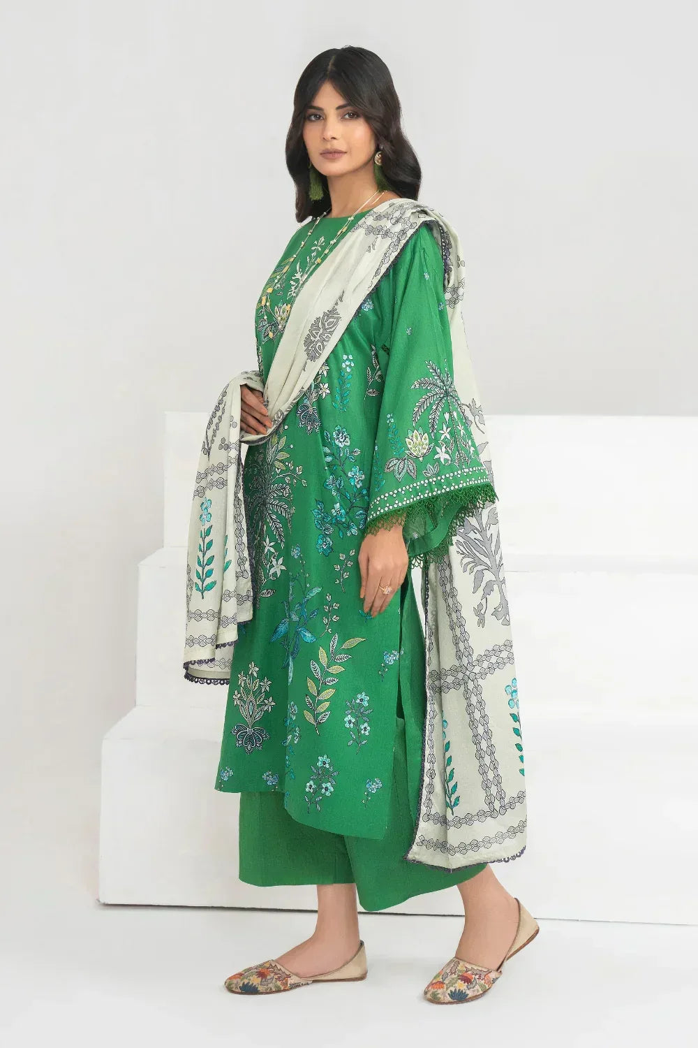 Ittehad | Printed Lawn 24 | IP3P04-3PS-GRN - Aqsa Fabrics