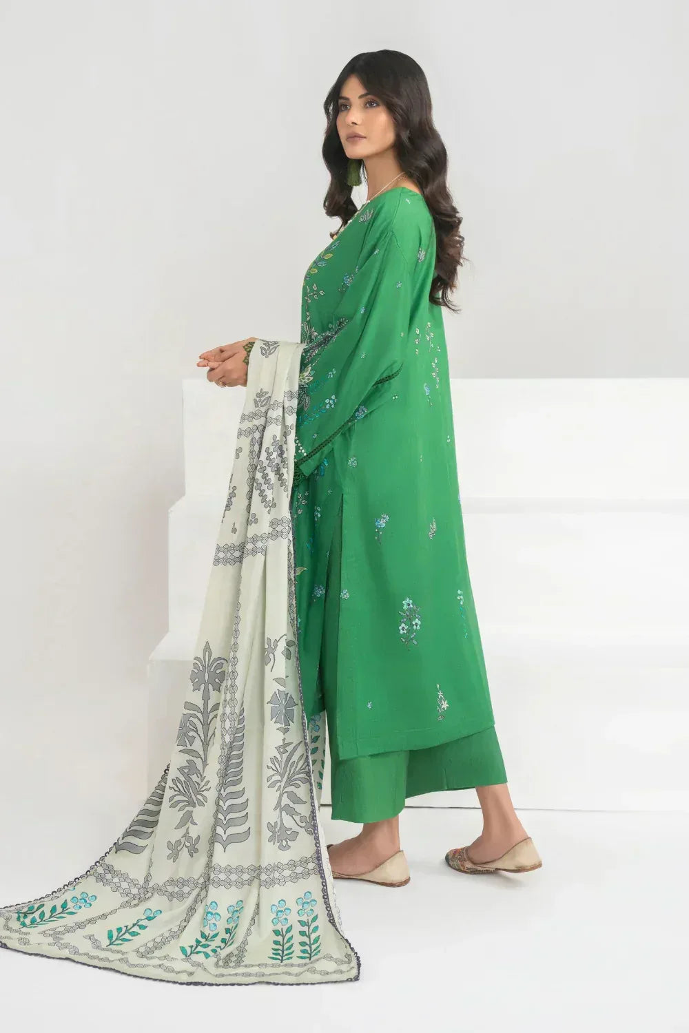 Ittehad | Printed Lawn 24 | IP3P04-3PS-GRN - Aqsa Fabrics