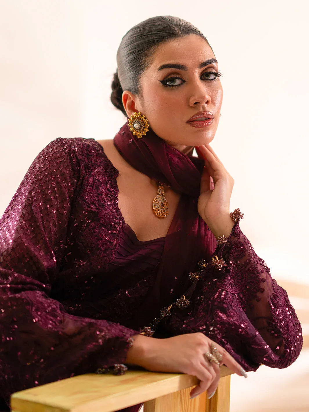 Izel | Stardust Luxury Collection | SLC-015-Elma - Aqsa Fabrics