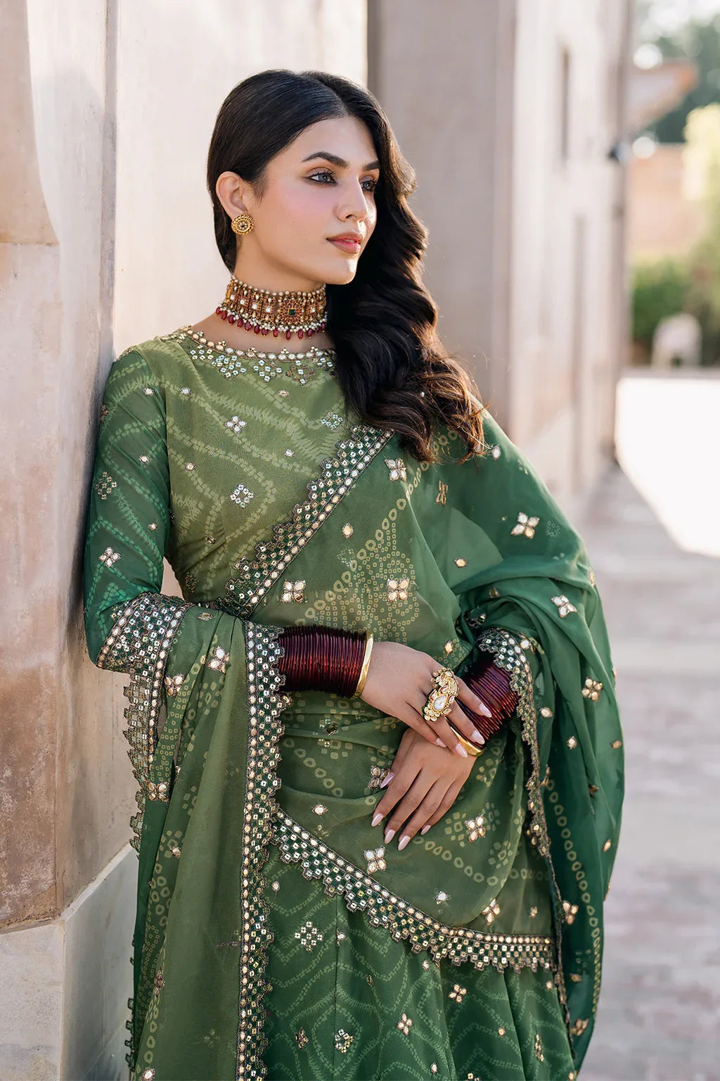 Iznik | Bandhani Formals | UE-328 - Aqsa Fabrics