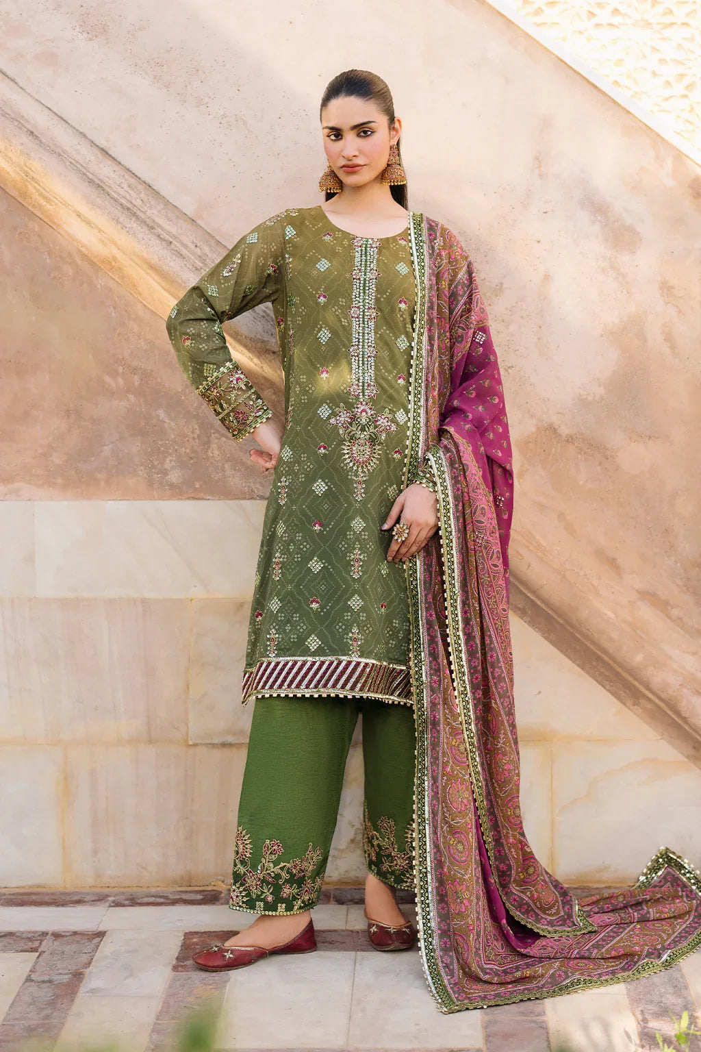 Iznik | Bandhani Formals | UE-329 - Aqsa Fabrics