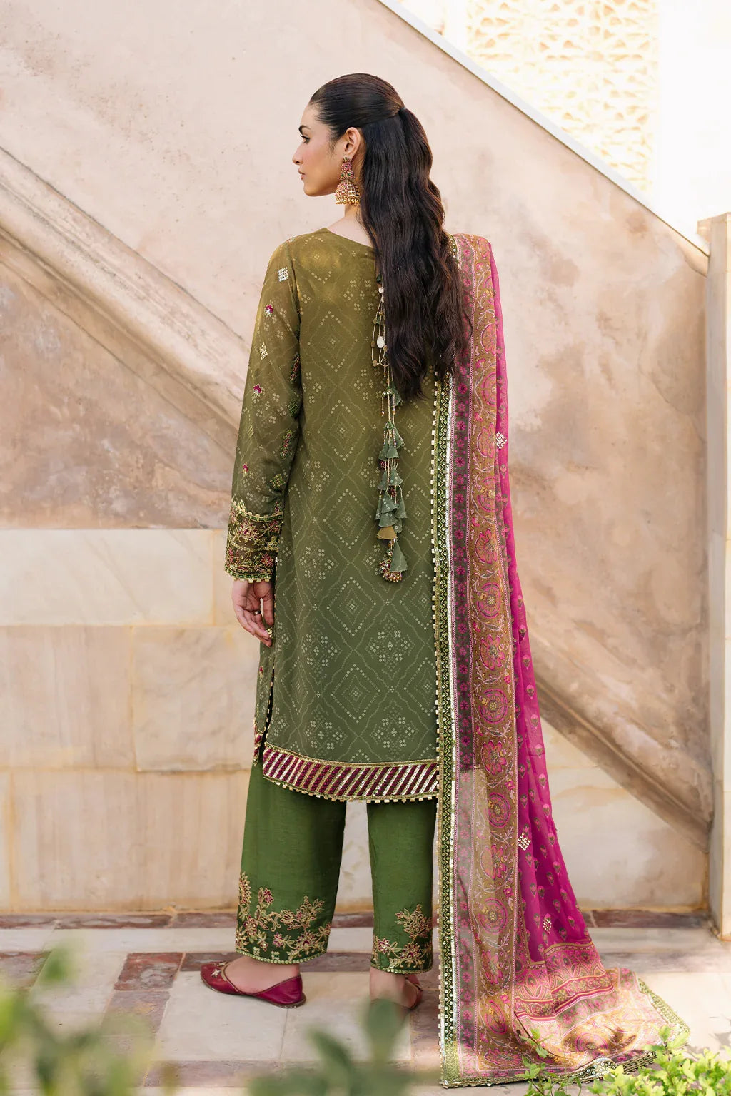Iznik | Bandhani Formals | UE-329 - Aqsa Fabrics