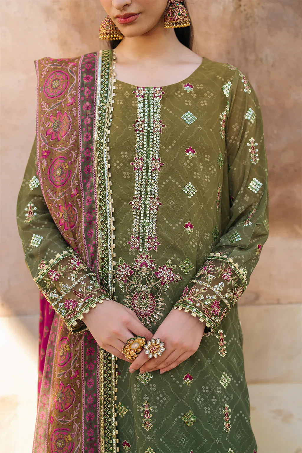 Iznik | Bandhani Formals | UE-329 - Aqsa Fabrics
