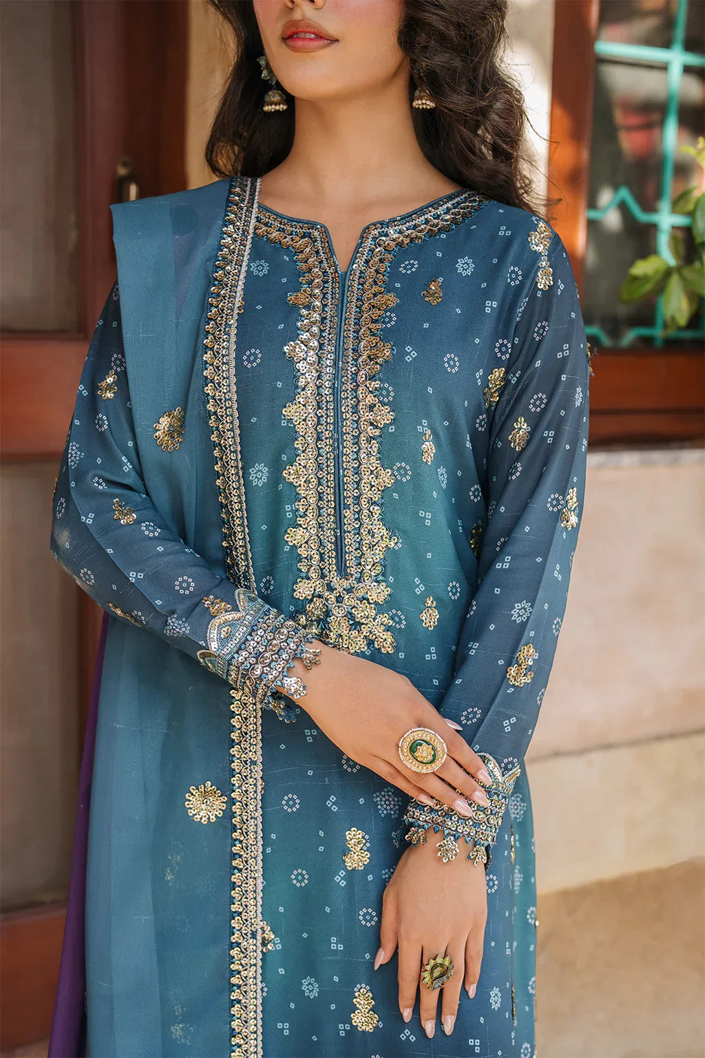 Iznik | Bandhani Formals | UE-335 - Aqsa Fabrics