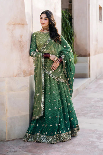Iznik | Bandhani | UE-328 Embroidered Chiffon - Aqsa Fabrics