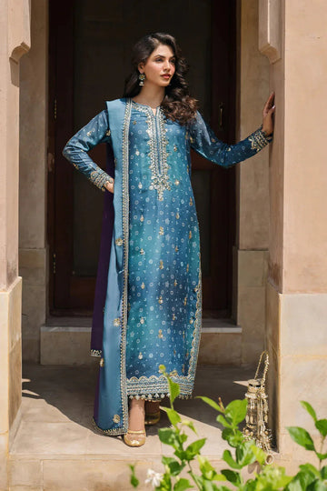 Iznik | Bandhani | UE-335 Embroidered Chiffon - Aqsa Fabrics
