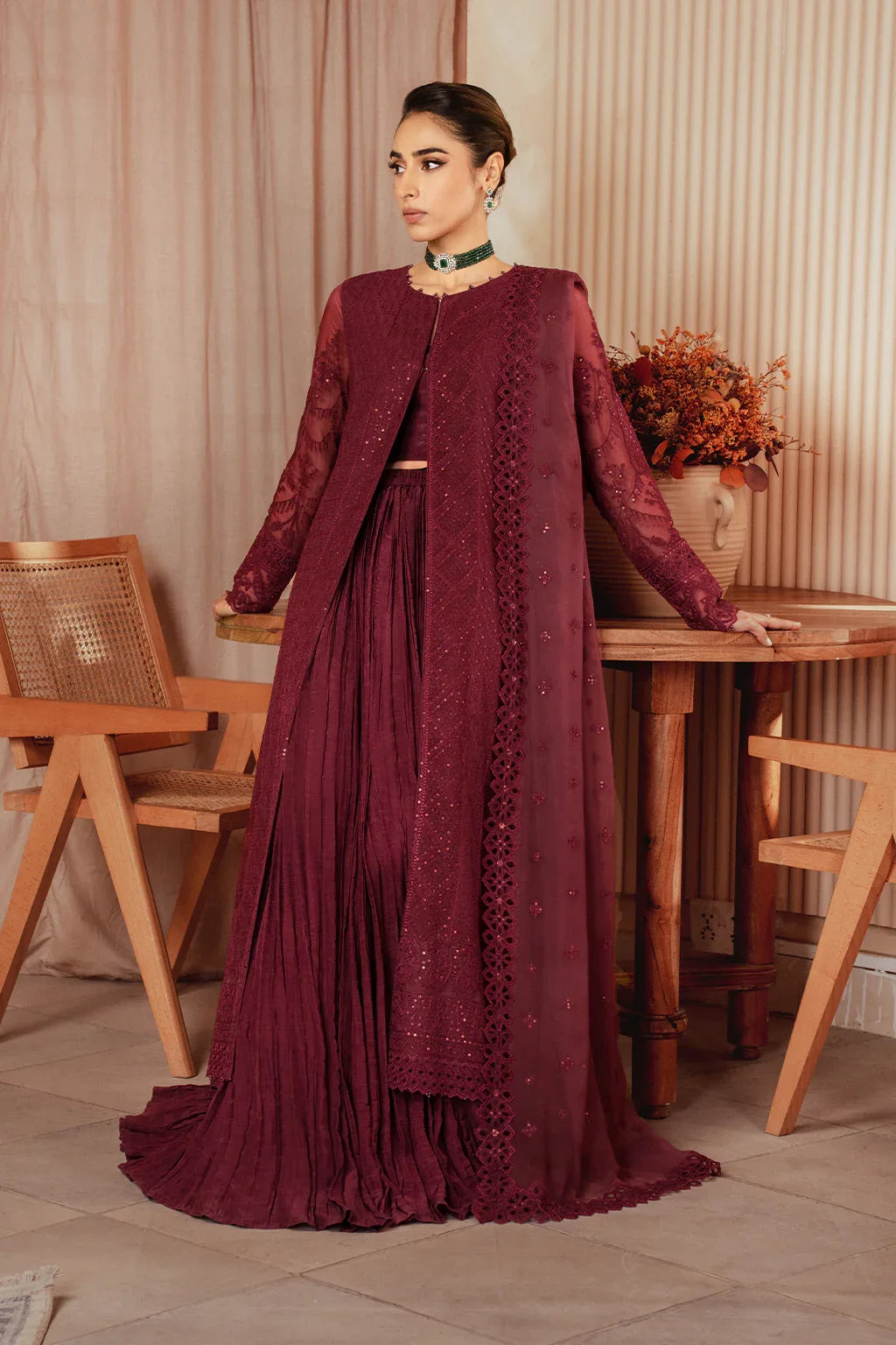 Iznik | Chiffonkari Formals | ICK-01 Embroidered Chiffon - Aqsa Fabrics